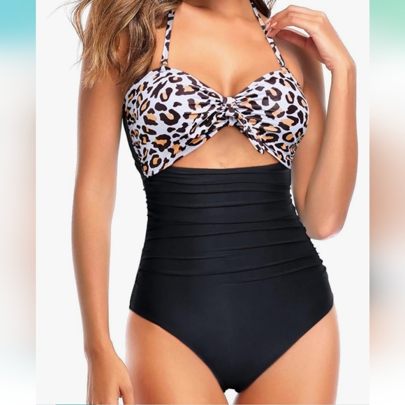 Temp Me Animal Print One Piece Swimsuit Tummy Control Bathing Suit Size XL - Picture 1 of 16